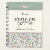 Pink Floral Violin Rehearsal Planner | Sage Green プランナー手帳 (正面)
