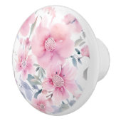 Pink Floral Watercolor  セラミックノブ (右)
