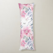 Pink Floral Watercolor  ボディピロー (裏面 (縦))