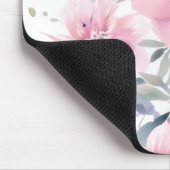 Pink Floral Watercolor  マウスパッド (コーナー)