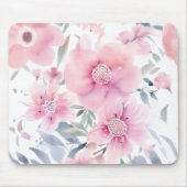 Pink Floral Watercolor  マウスパッド (正面)