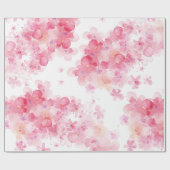 Pink Floral Watercolor ラッピングペーパー (フラット)