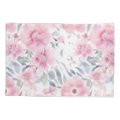 Pink Floral Watercolor  枕カバー (裏面)