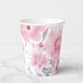 Pink Floral Watercolor  紙コップ (裏面)