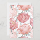 Pink floral watercolor baby shower 招待状 (裏面)
