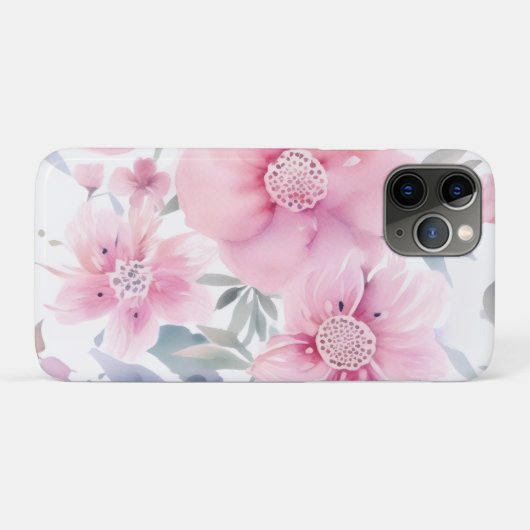 Pink Floral Watercolor  Case-Mate iPhoneケース (裏面(横))