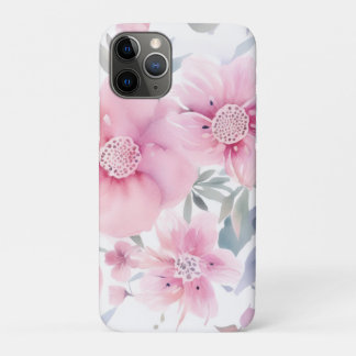 Pink Floral Watercolor  iPhone 11 Proケース