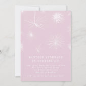 Pink Floral Watercolor Shh Surprise Birthday Party 招待状 (裏面)