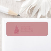 Pink Floral Watercolor Wedding Address Labels ラベル (インサイチュ)