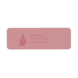 Pink Floral Watercolor Wedding Address Labels ラベル