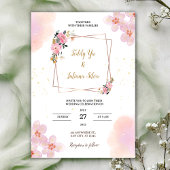Pink Floral Watercolor Wedding Invitation 招待状