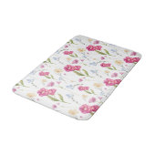 Pink Floral Watercolor Wildflower バスマット (アングル)