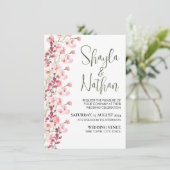 Pink Floral Wedding & Birthday Invitation 招待状 (スタンド正面)