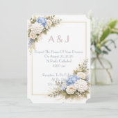 Pink floral wedding invitation 招待状 (スタンド正面)