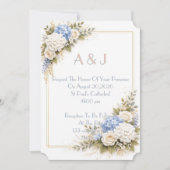 Pink floral wedding invitation 招待状 (正面)
