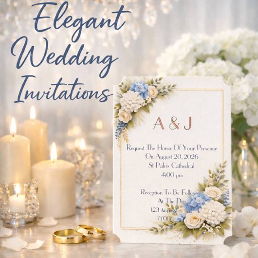 Pink floral wedding invitation 招待状