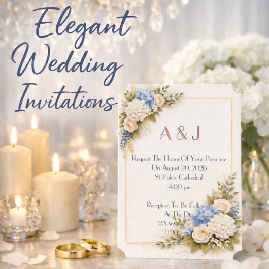 Pink floral wedding invitation 招待状