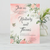 Pink Floral Wedding Invitation - Elegant セーブザデート (スタンド正面)