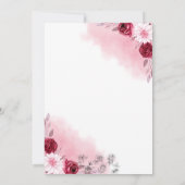 Pink Floral Wedding Invitation | Elegant White 招待状 (裏面)