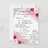 Pink Floral Wedding RSVP Card | Romantic (正面)