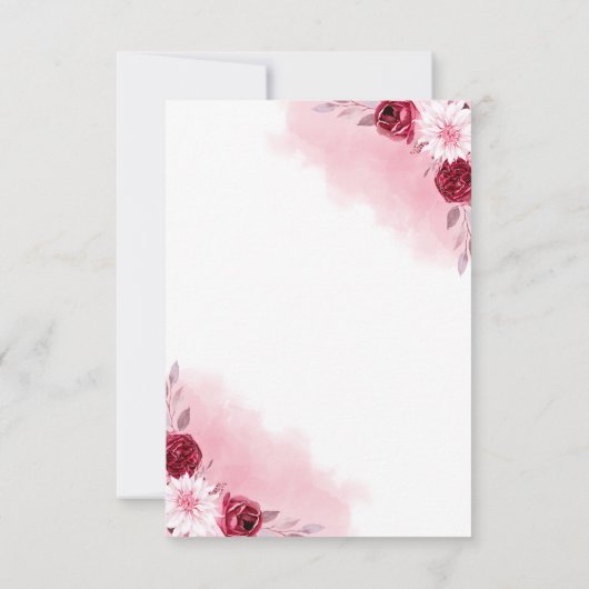 Pink Floral Wedding RSVP Card | Romantic (裏面)