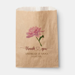  Pink Floral Wedding Thank You フェイバーバッグ
