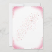 Pink Floral Wedding Thank You Card on White サンキューカード (裏面)