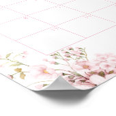 Pink Floral When Will Baby Bloom Callendar ポスター (角)