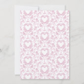 Pink Floral Whimsical Heart Baby Shower  Invitatio 招待状 (裏面)