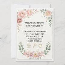 Pink Floral Woodland Baby Shower Girl Invitation