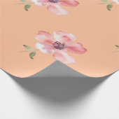 Pink Floral Wrapping Paper – Orange Pastel Pattern ラッピングペーパー (角)