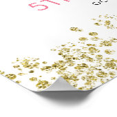 Pink Floral Wreath Koala Kid's Birthday Welcome ポスター (角)