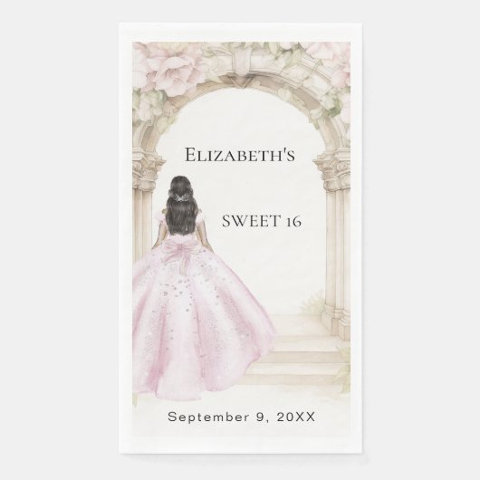 Pink florals arch dress Sweet 16 (正面)