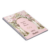 Pink florals arch inspirational quote notebook ノートブック (右側)
