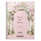 Pink florals arch inspirational quote notebook ノートブック (正面)