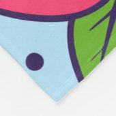 Pink Florals with Bold Petals and Green Leaves フリースブランケット (角)