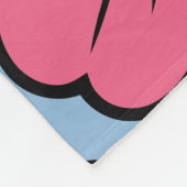 Pink Florals with Green Leaves and Curved Details フリースブランケット (角)