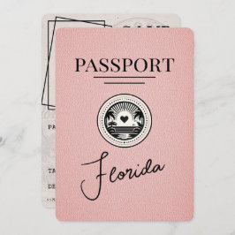 Pink Florida Passport日付の保存 セーブザデート