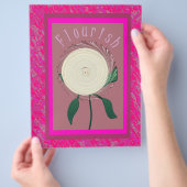 Pink Flourish Flower Bulk Scrapbook Paper Pages チラシ (手)