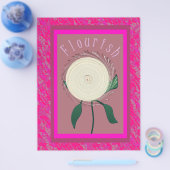 Pink Flourish Flower Bulk Scrapbook Paper Pages チラシ (シングル)