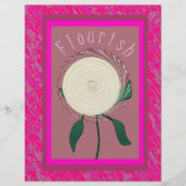 Pink Flourish Flower Scrapbook Paper 2-Sided Page (正面)