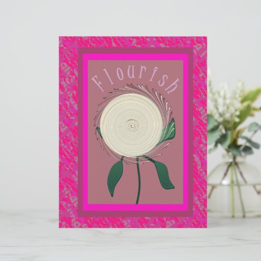 Pink Flourish Flower Scrapbook Paper 2-Sided Page (スタンド正面)