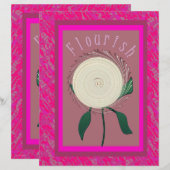 Pink Flourish Flower Scrapbook Paper 2-Sided Page (正面/裏面)