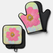Pink Flower 鍋つかみ&鍋敷きセット (正面/裏面)