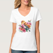 Pink Flower Bird Tシャツ (正面)