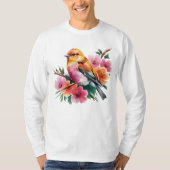 Pink Flower Bird Tシャツ (正面)