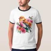 Pink Flower Bird Tシャツ (正面)