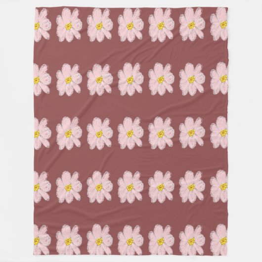 pink flower blanket フリースブランケット (正面)