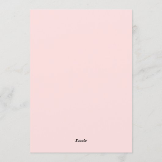 Pink flower bloom bridal shower  招待状 (裏面)