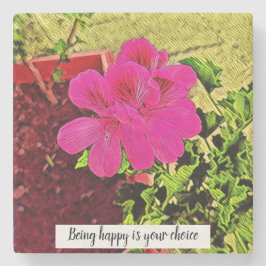 Pink flower blooming in the garden ストーンコースター